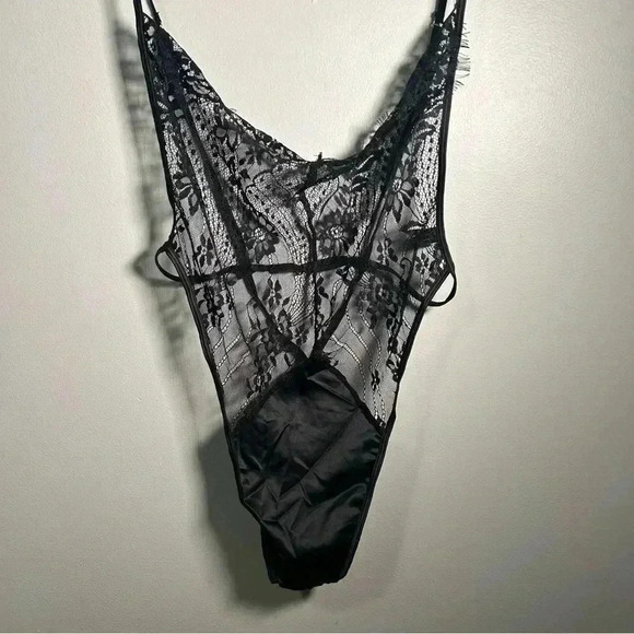 NWOT OH LA LA CHERI BLACK LACE STRAPPY TEDDY LINGERIE L/XL - Picture 3 of 6